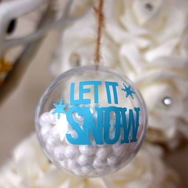 Snow ornament made with Cricut