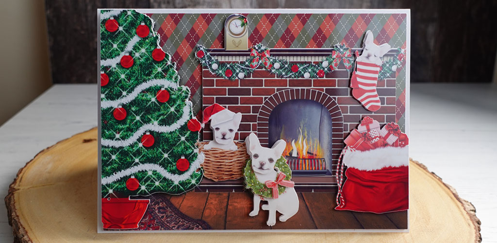 French Bulldogs Christmas Decoupage