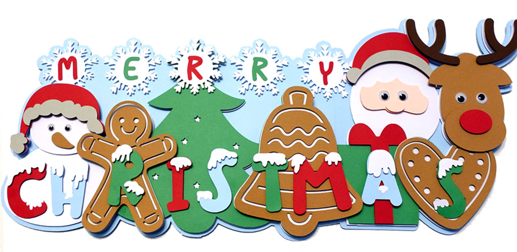 HUGE Merry Christmas Layered SVG Wall Art