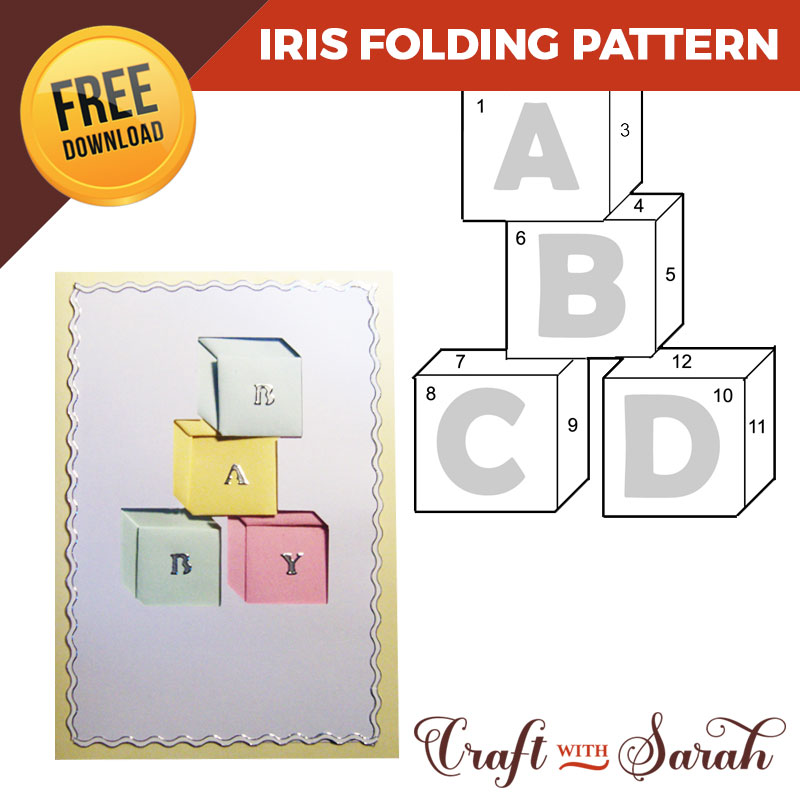 Free Baby Building Blocks Iris Folding Pattern