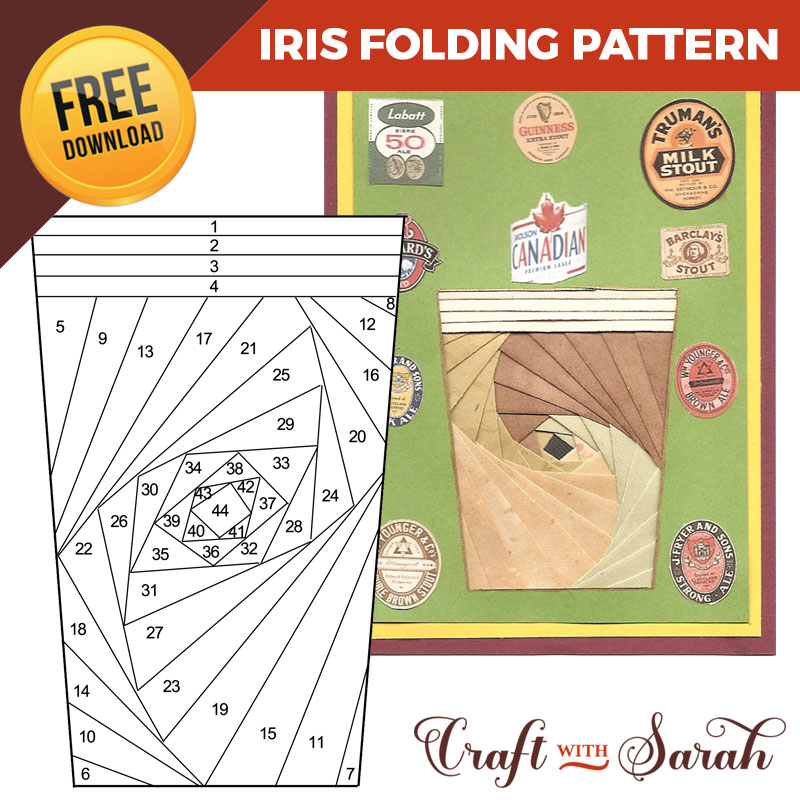 Free Pint of Beer Iris Folding Pattern