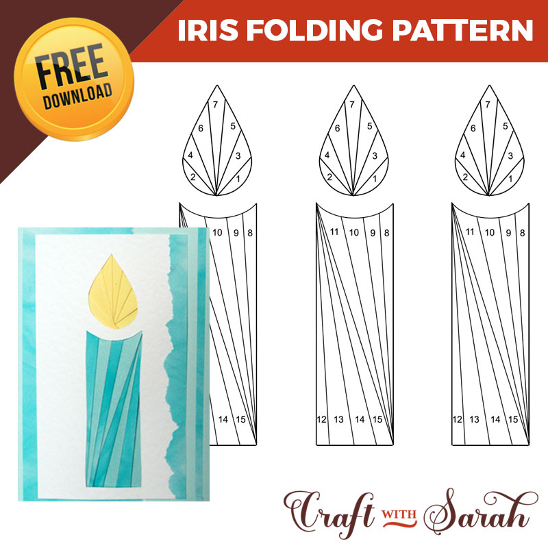 Free Birthday Candles Iris Folding Pattern