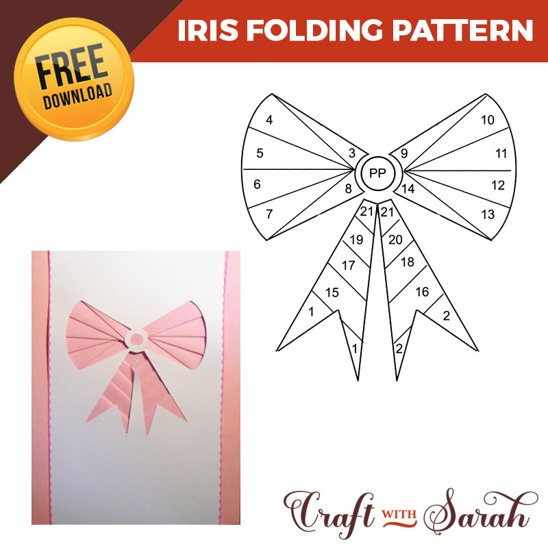 Free Ribbon Bow Iris Folding Pattern