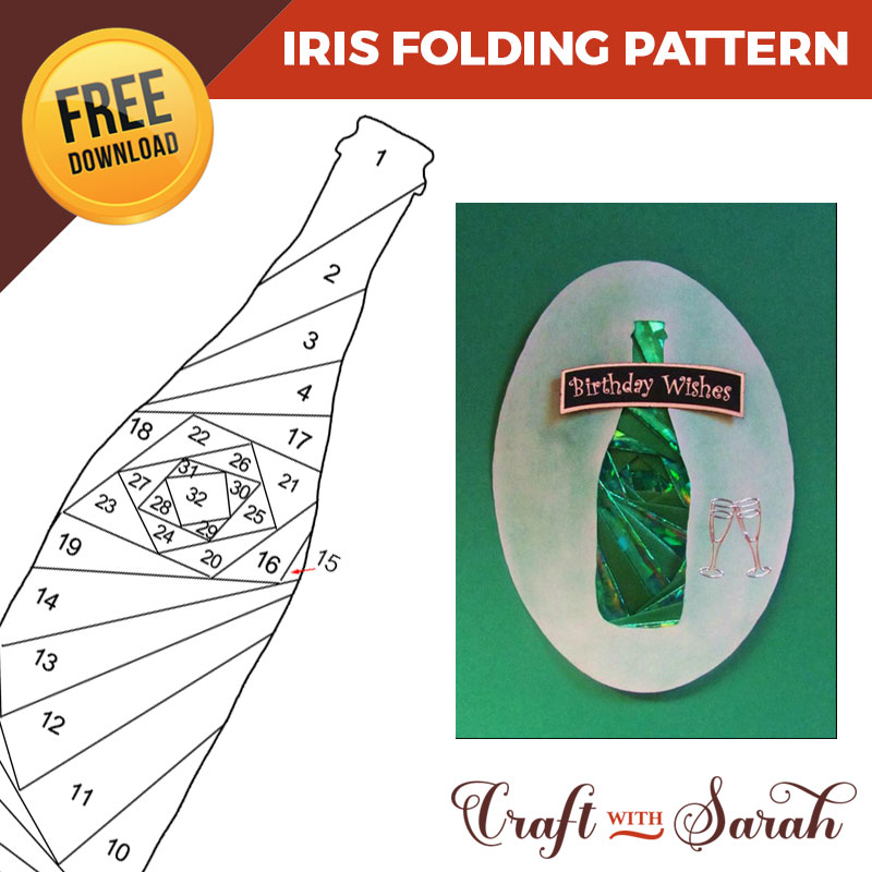 Free Champagne Bottle Iris Folding Pattern