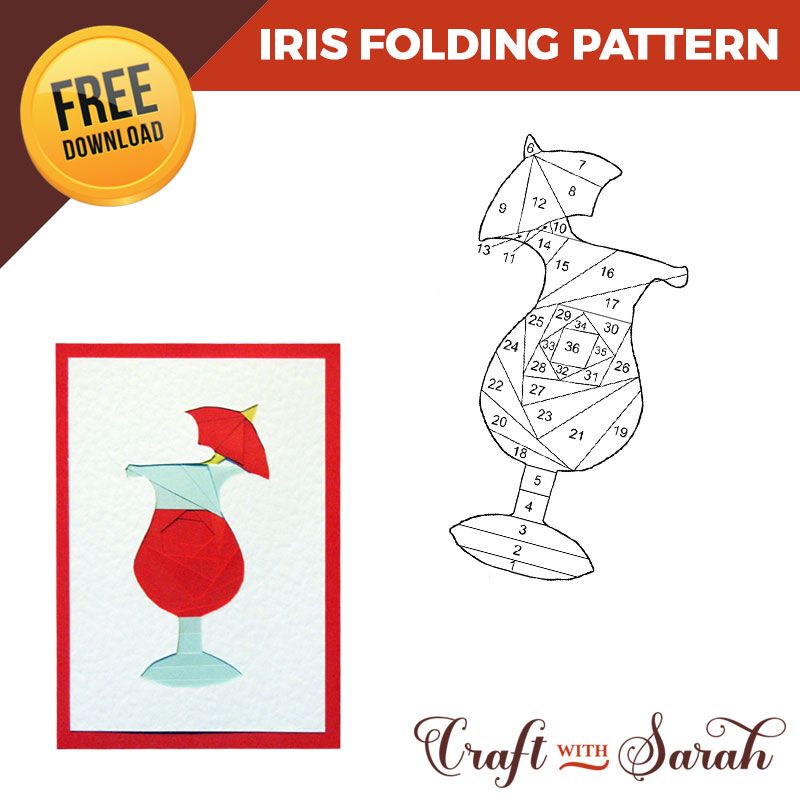 Free Cocktail Iris Folding Pattern