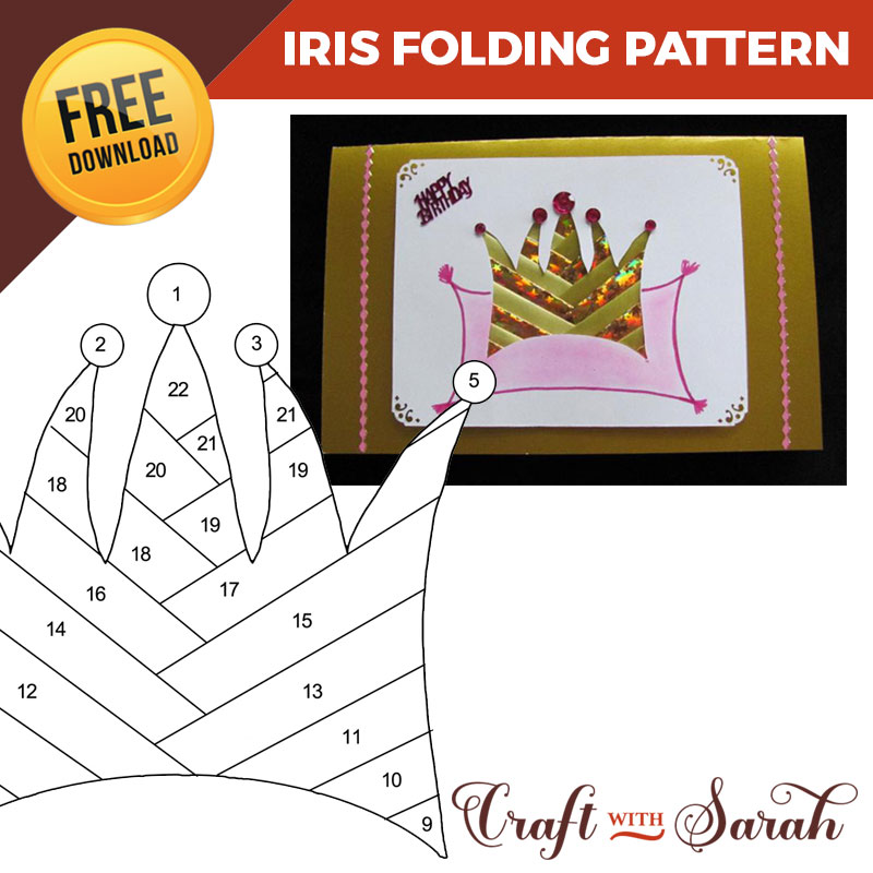 Free Princess Crown Iris Folding Pattern
