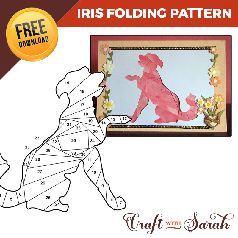 Free Dog Paw Shake Iris Folding Pattern