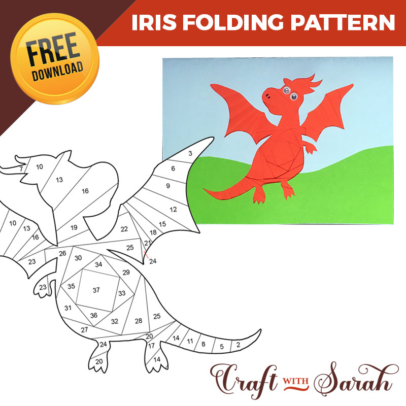 Free Dragon Iris Folding Pattern