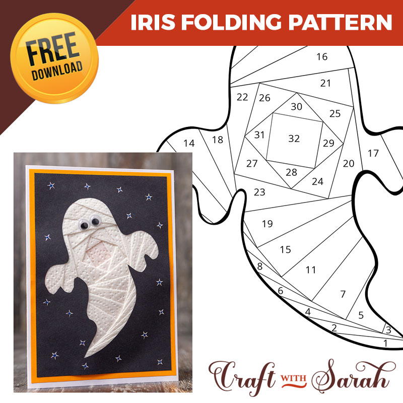 Free Halloween Ghost Iris Folding Pattern