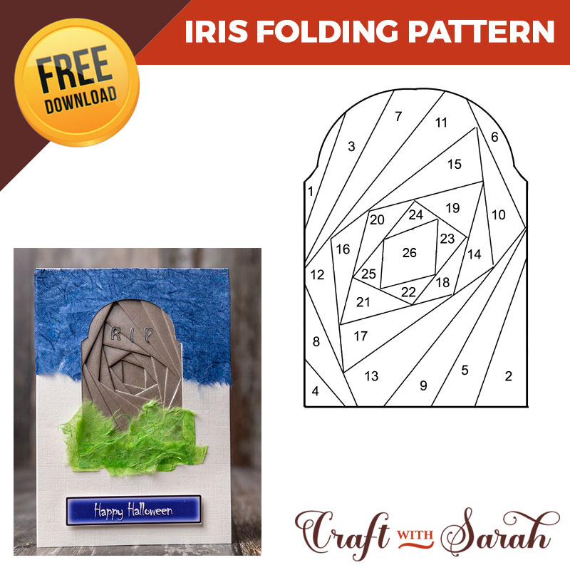 Free Spooky Gravestone Iris Folding Pattern