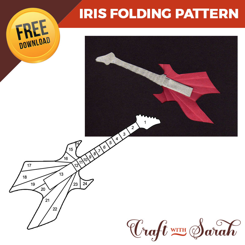 Free Electric Guitar Iris Folding Pattern