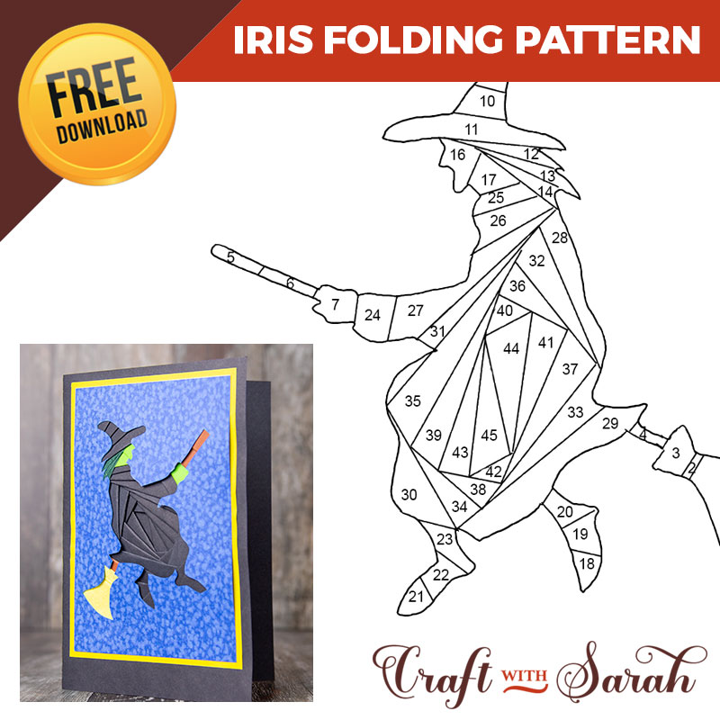 Free Halloween Witch Iris Folding Pattern