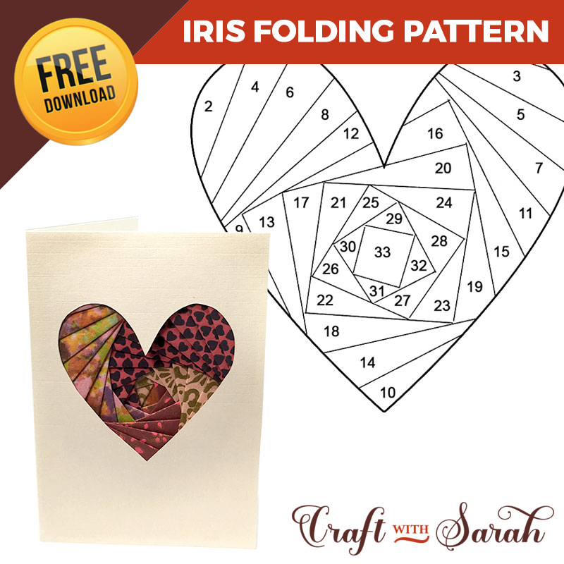 Free Heart Iris Folding Pattern
