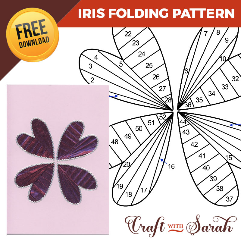 Free Hearts Iris Folding Pattern