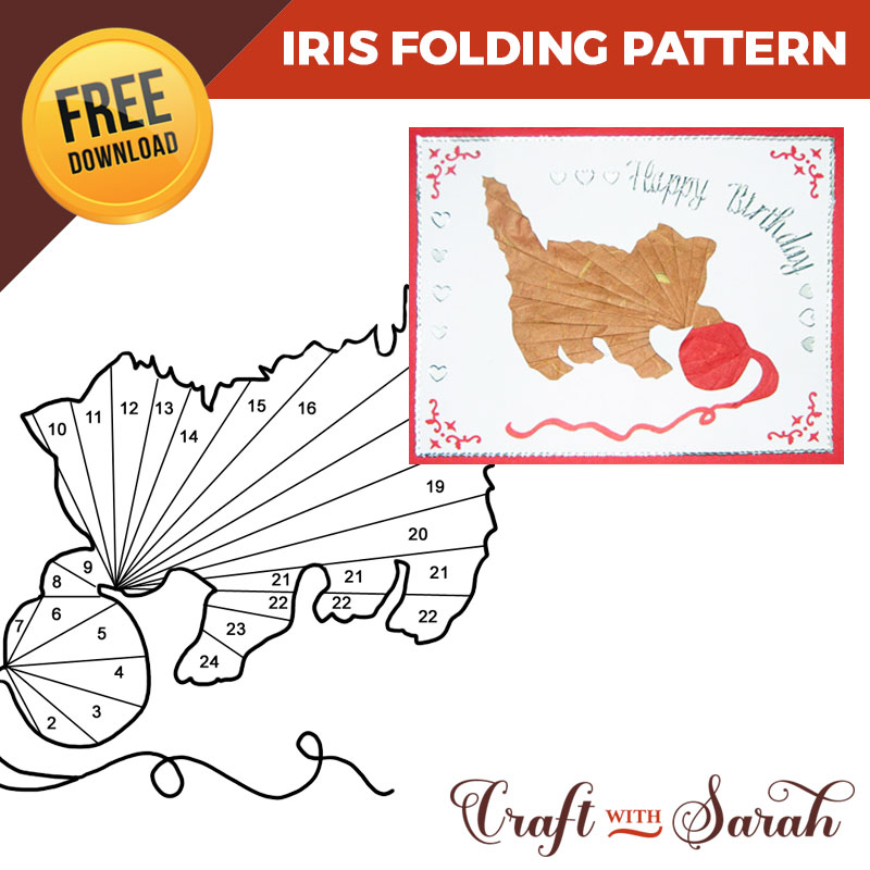 Free Kitten Iris folding Pattern