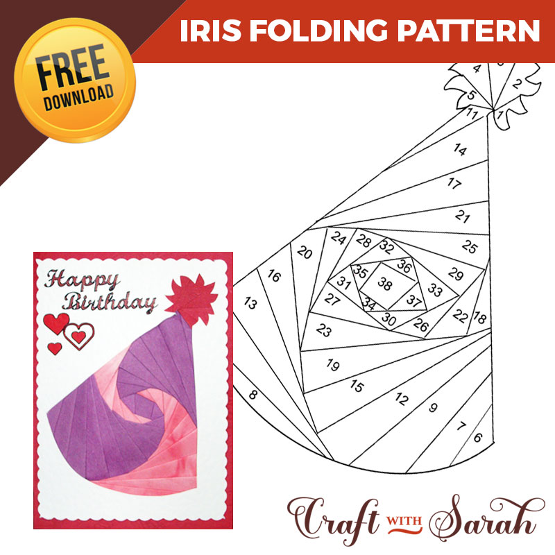 Free Party Hat Iris Folding Pattern