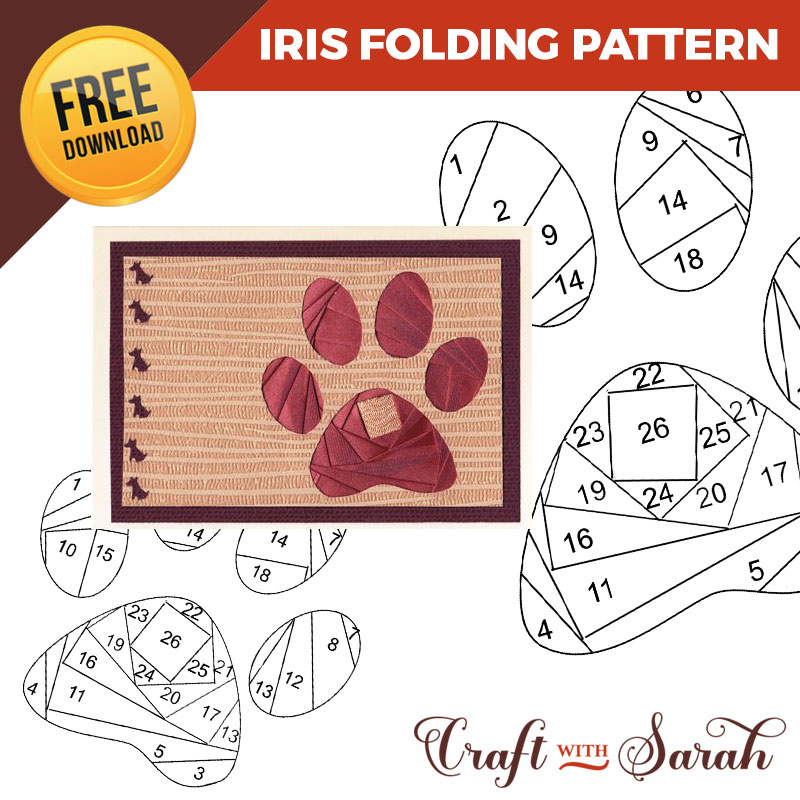 Free Paw Print Iris Folding Pattern