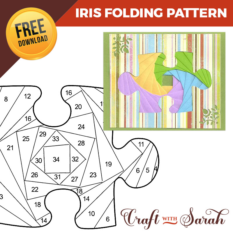 Free Puzzle Piece Iris Folding Pattern