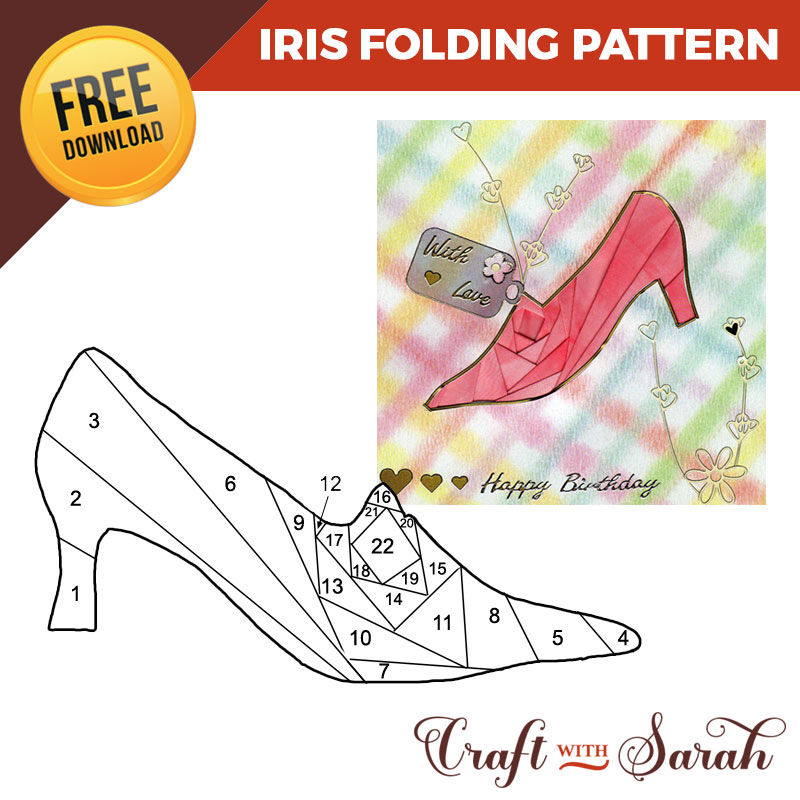 Free Fashion Shoe Iris Folding Pattern