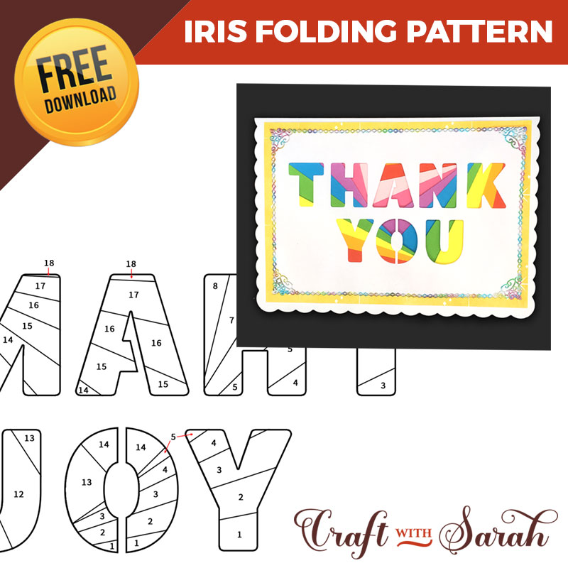 Free Thank You Iris Folding Pattern