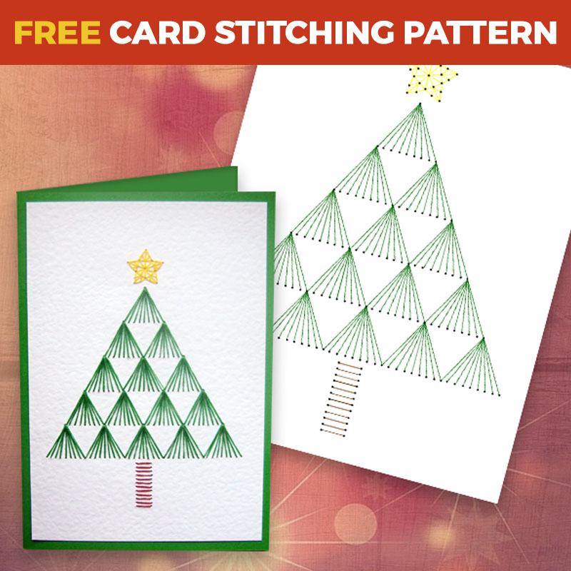 Free Christmas Tree Paper Embroidery Template