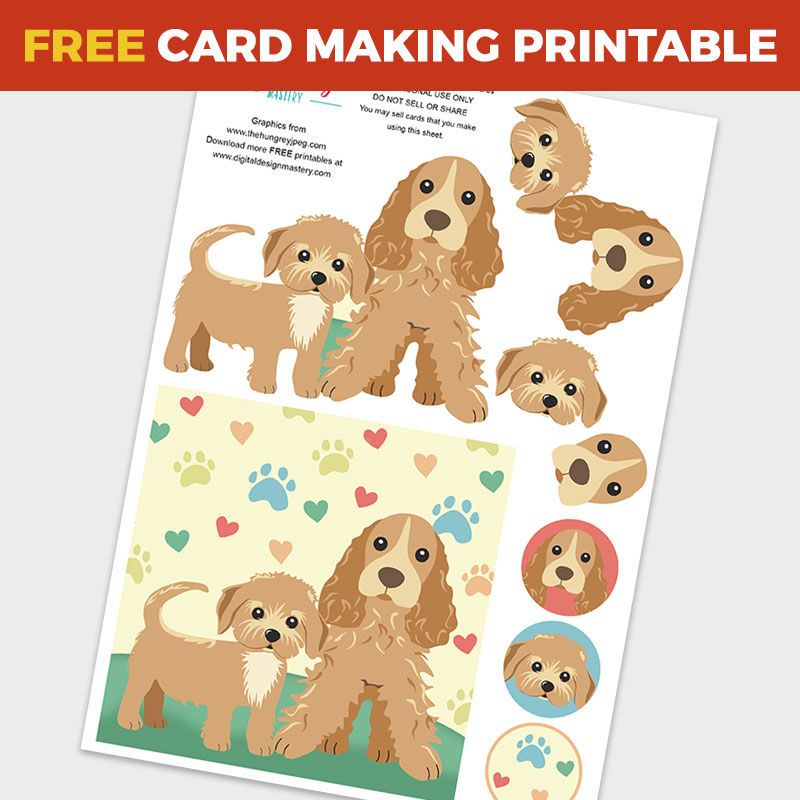 Free Cute Dogs Decoupage Printable