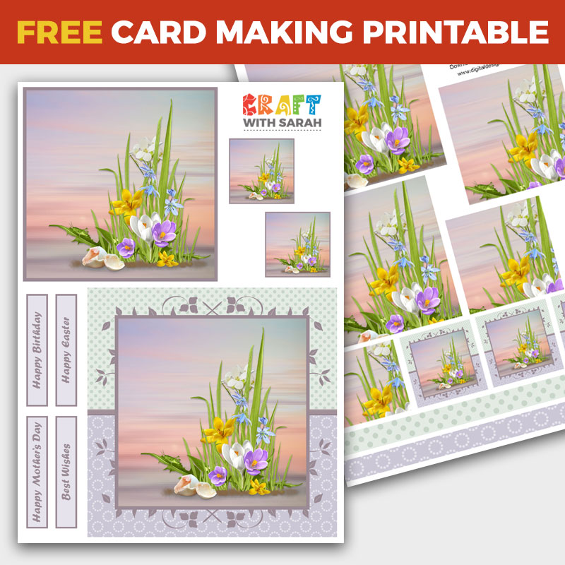 Free Spring Flowers Pyramage Card