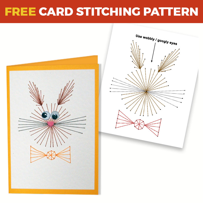 Free Easter Bunny Card Stitching Pattern
