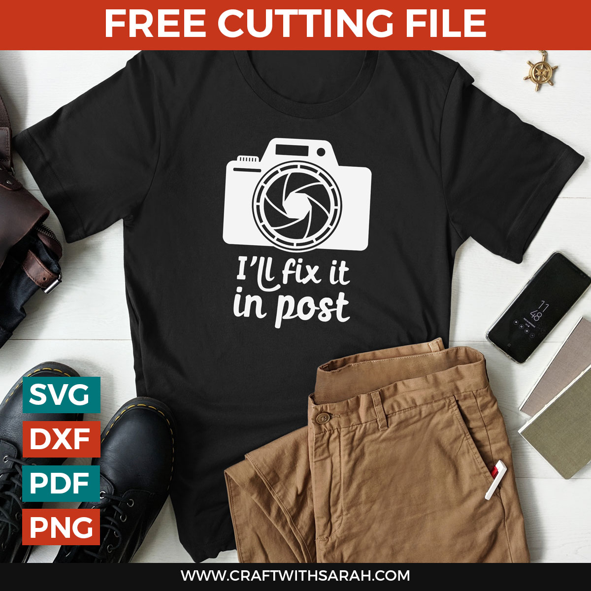 Free Fix it in Post T-Shirt SVG for Photographers
