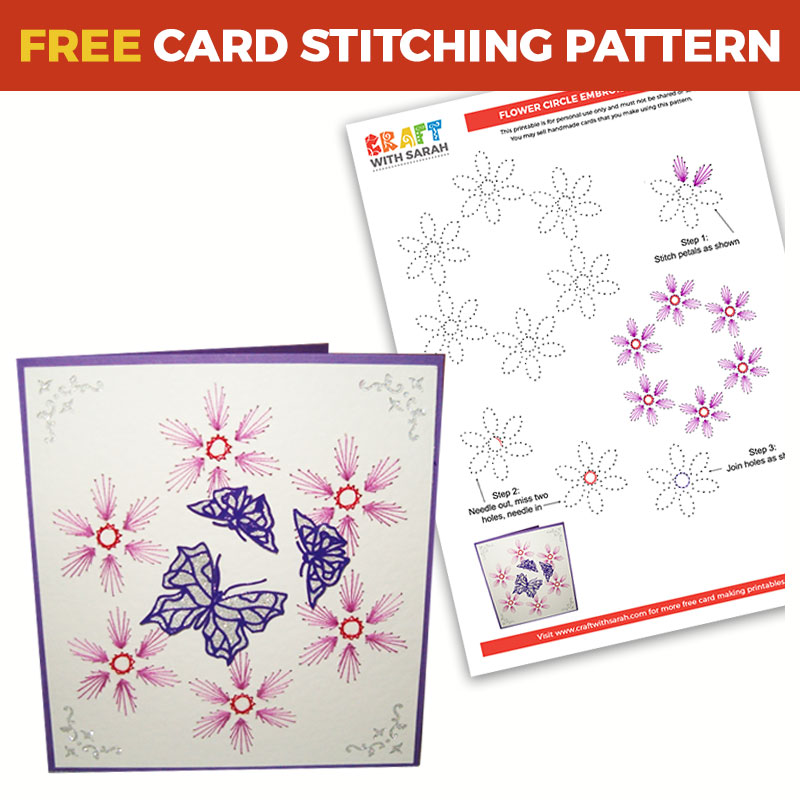 Free Flower Border Card Stitching Pattern