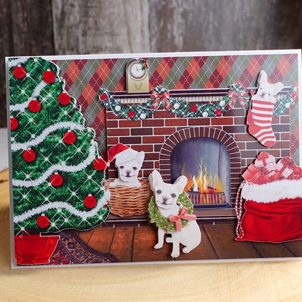 French Bulldogs Christmas Decoupage - Craft with Sarah