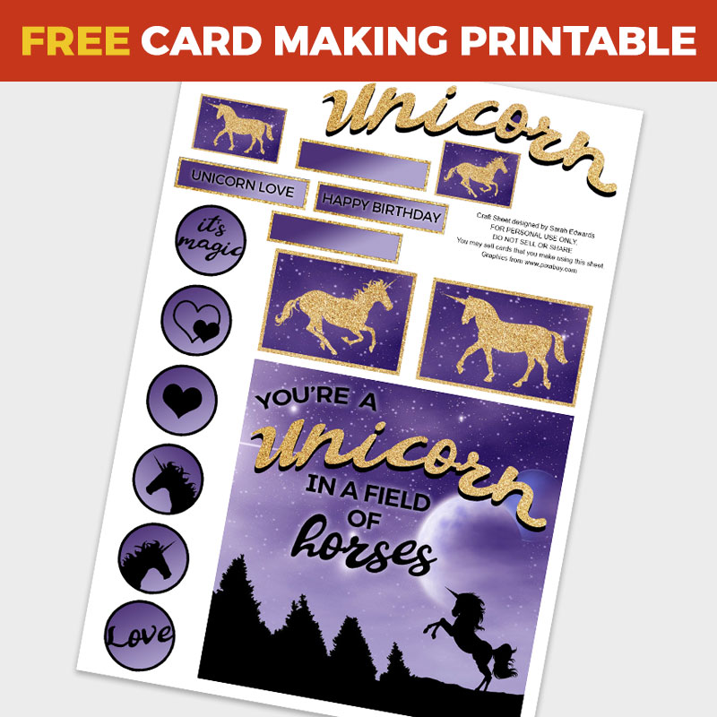 Free Unicorn Happy Birthday Card