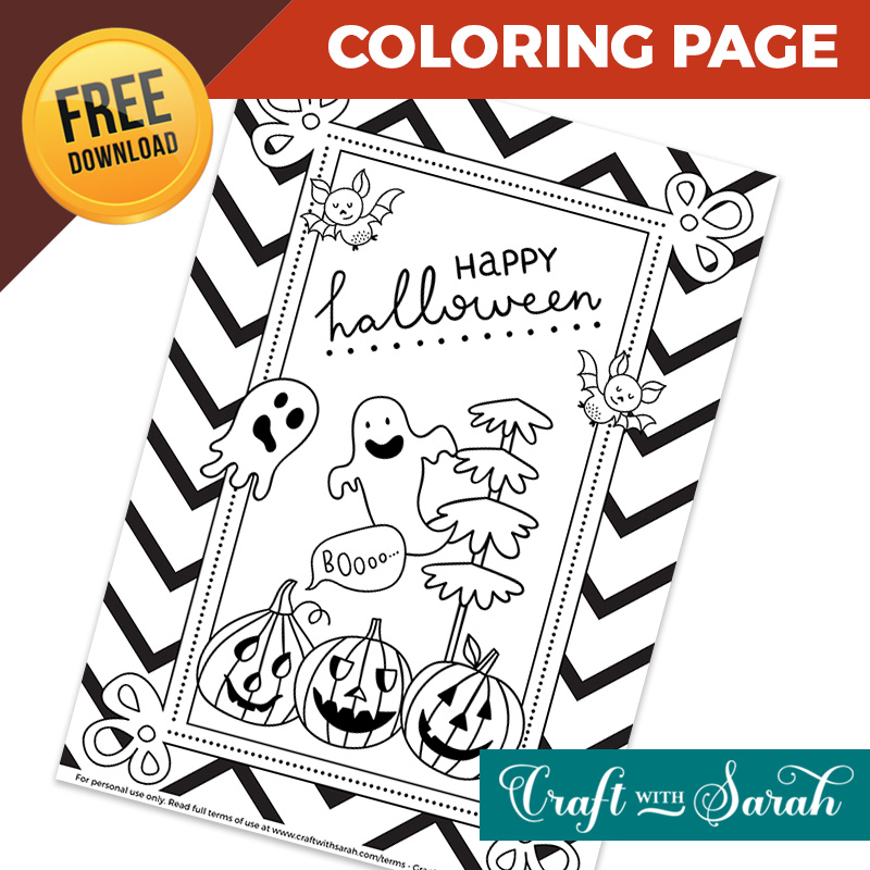 Free Happy Halloween Coloring Page