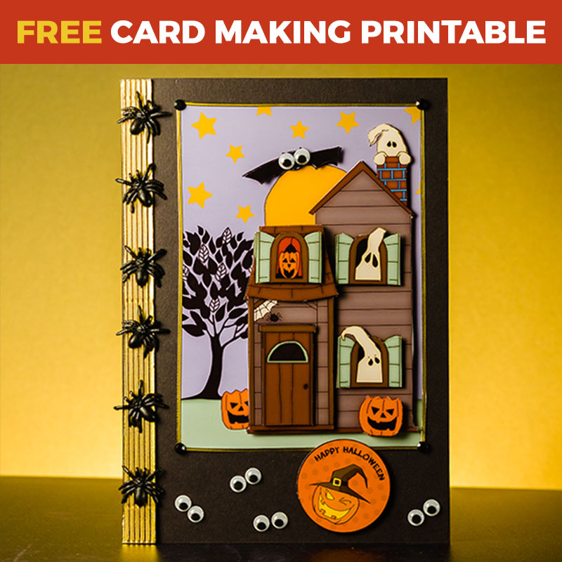 Free Halloween Haunted House Card Making
