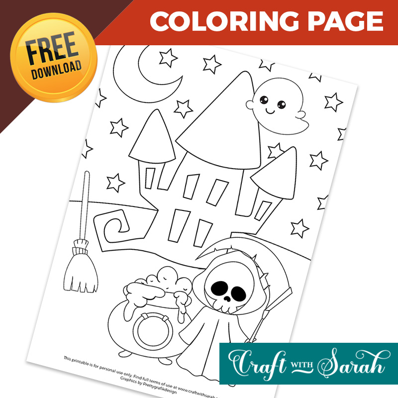 Free Haunted House Coloring Page