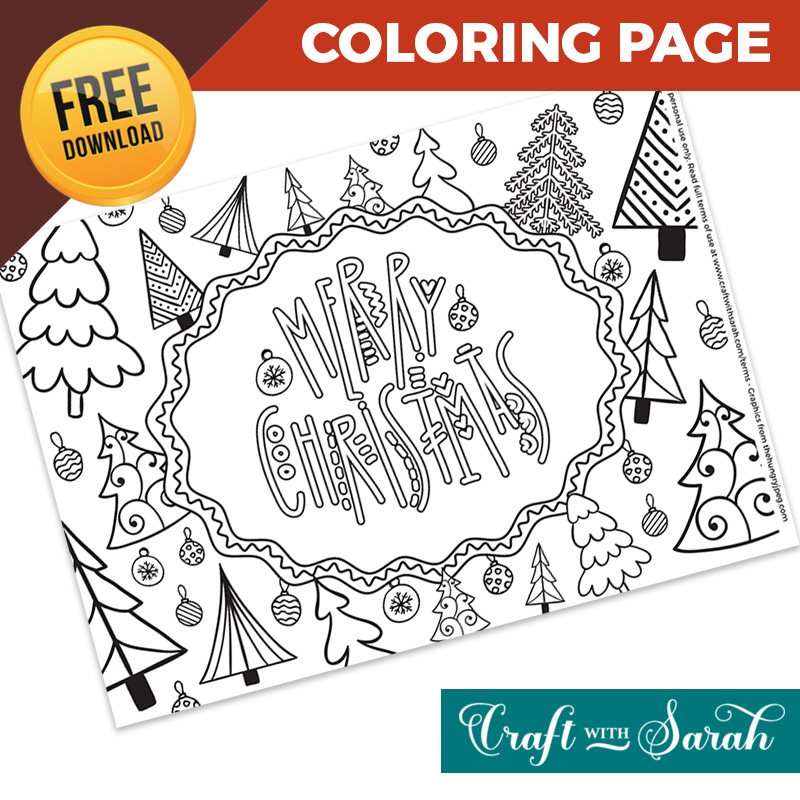 Free Merry Christmas Coloring Page