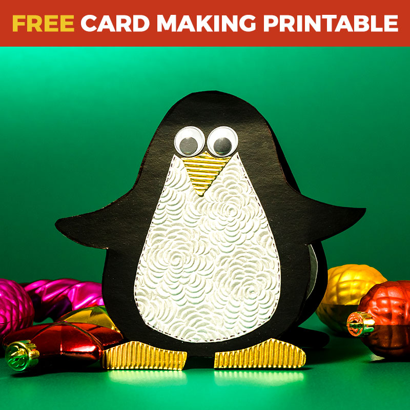 Free Penguin Shaped Card