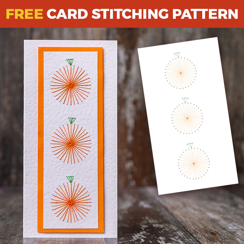 Free Perfect Pumpkins Card Stitching Pattern