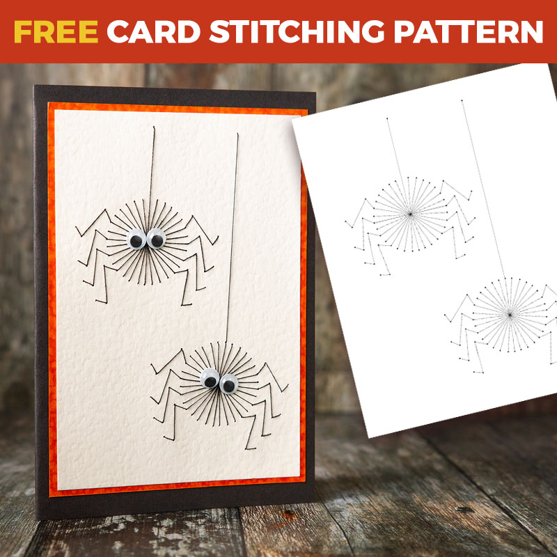 Free Spooky Spiders Card Stitching Pattern