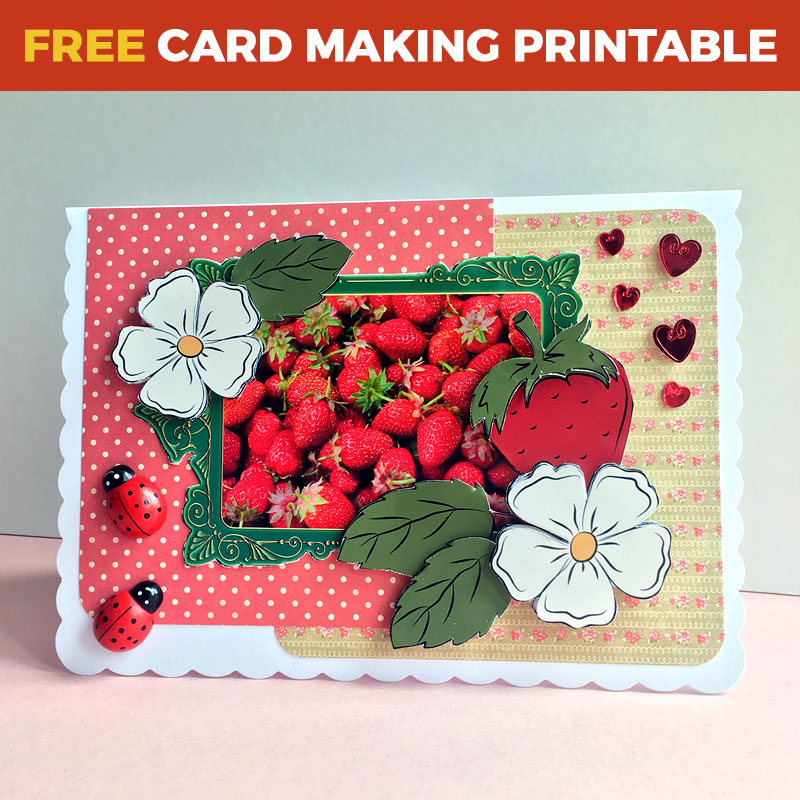 Free Summer Strawberries Decoupage
