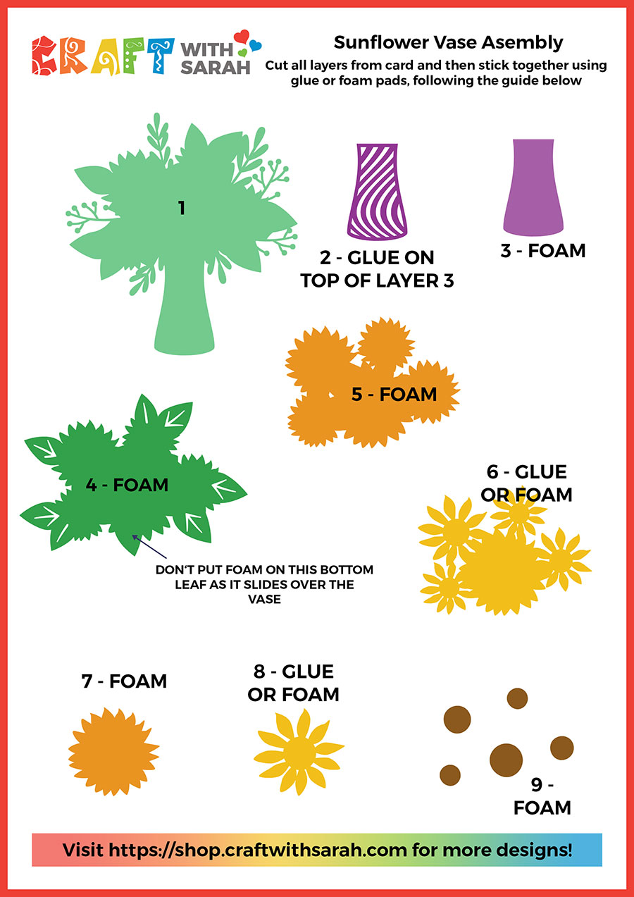 Download Sunflower Vase Free Layered SVG - Craft with Sarah Sunflower Vase Free Layered SVG - Craft with Sarah