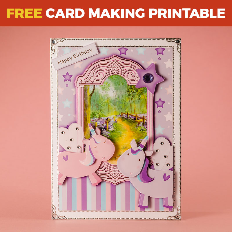 Free Unicorn Decoupage Printable