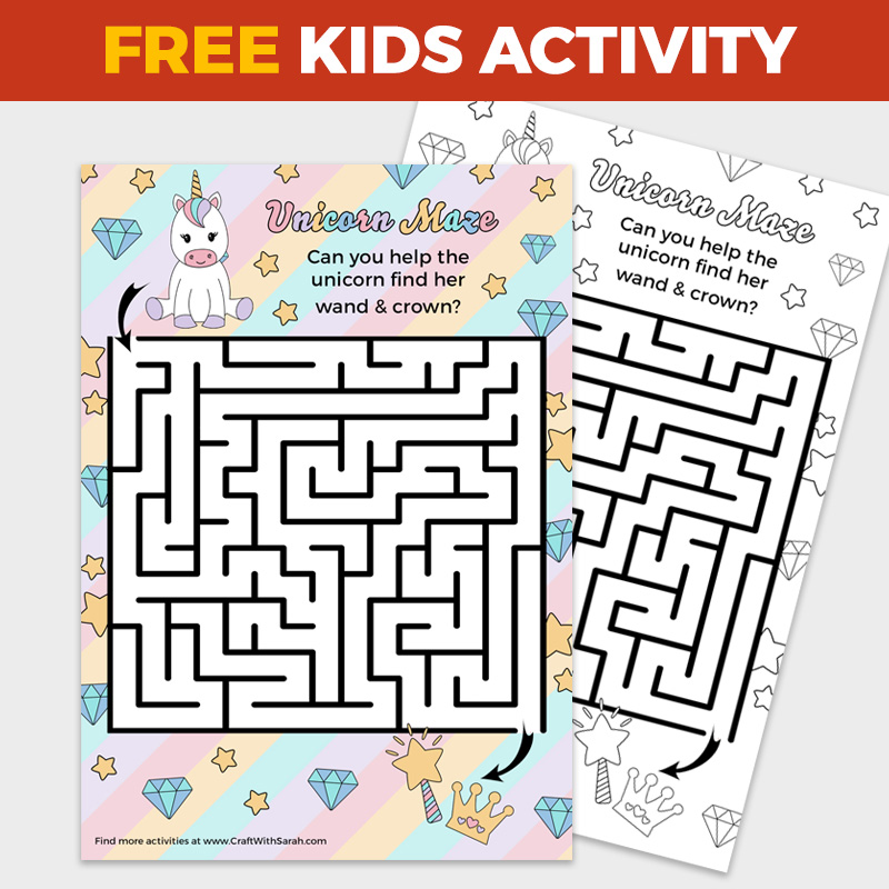 Free Unicorn Maze Printable Game