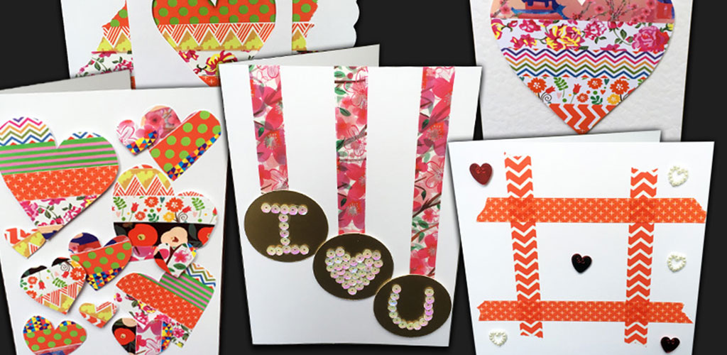 5 Easy 10-Minute Washi Tape Valentine Cards