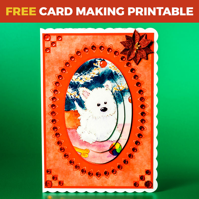 Free Westie Dog Oval Pyramid Card
