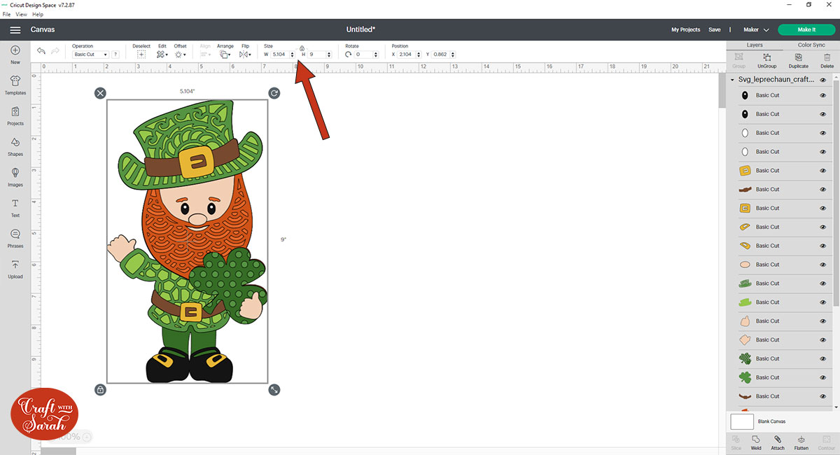 Resize leprechaun design