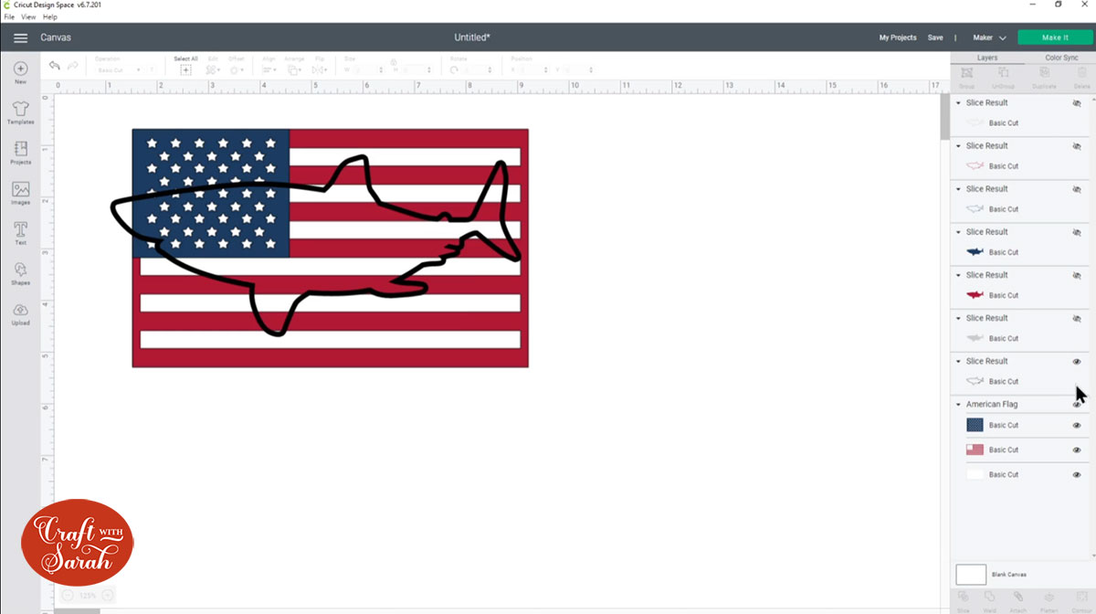 Shark on top of American Flag