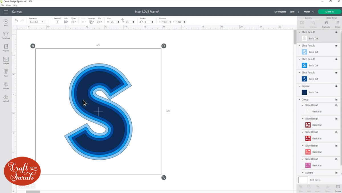 Letter S layers