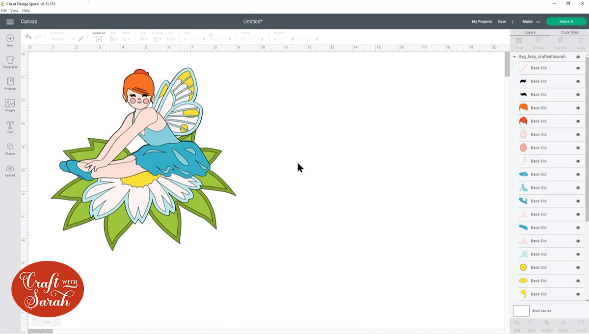 Resize the layered fairy SVG