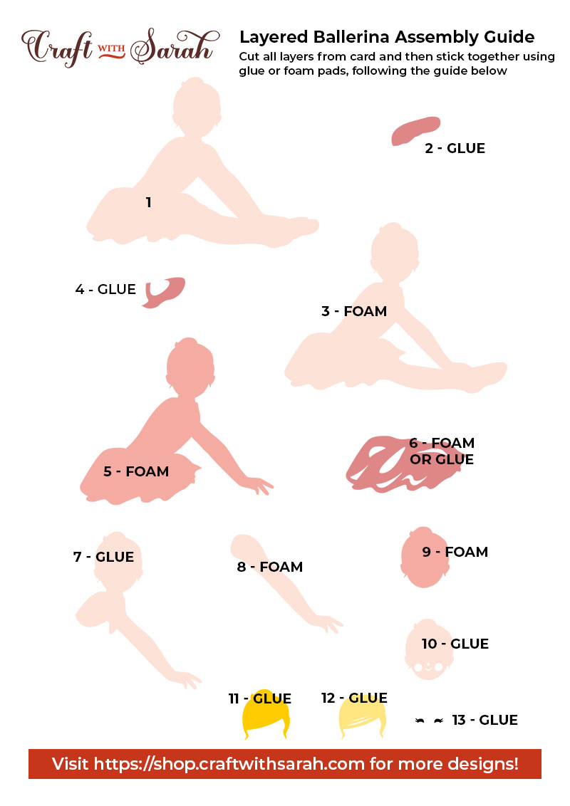 Layered ballerina SVG instructions